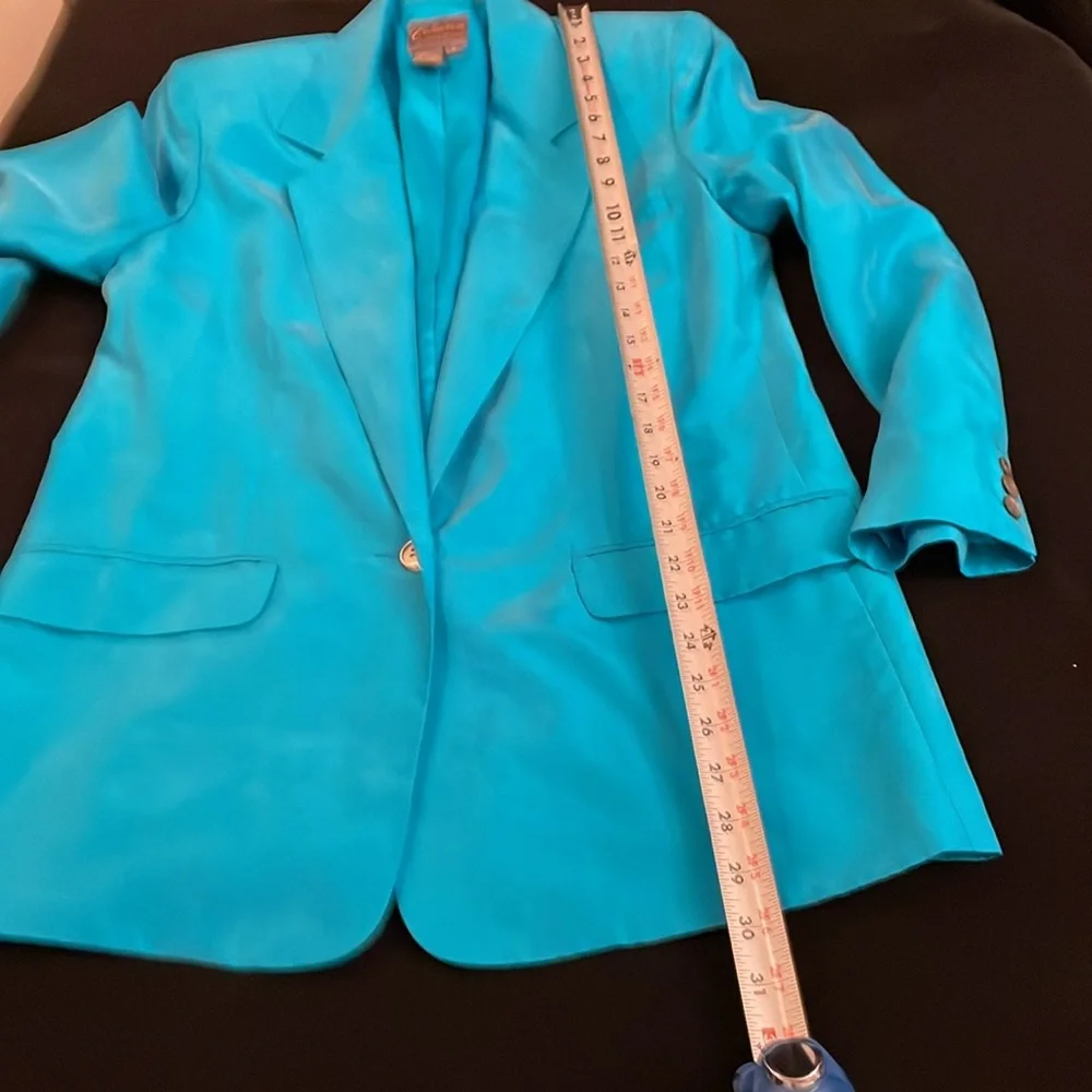 ❤️ Women’s EUC Vintage 90s Y2K COLLECTION POINT OF VIEW 100% Silk Jacket Sz 4 - Picture 11 of 13
